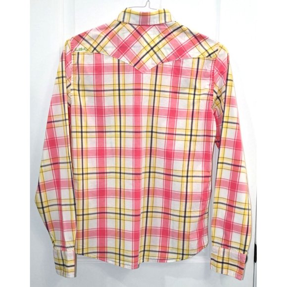 Hollister Womens Plaid Western Style Long Sleeve Button Up Shirt Size S - Picture 2 of 2